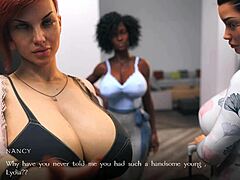 HD-video av en bystig mogen kvinna med stora bröst och en vild sida