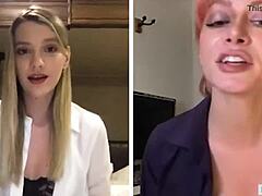 Lésbicas maduras de escritório na webcam - Kenna James e Serene Siren