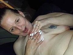Horny mommy gives a blowjob and toys herself in this hardcore video
