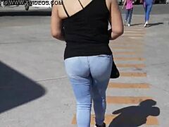 Mature lady's big butt gets spanked