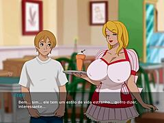 Büyük göğüslü ve kıvrımlı anime kızı bir oyunda bakireliğini alıyor