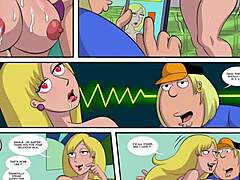 Kartun lucu yang menampilkan seks liar dengan MILF dan kontol monster