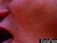Kayla Paige's shaved pussy gets covered in Evan Stone's cum after intense sex