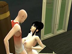 Изменяющая жена Чичи получает анальное обучение от Мастера Роши в 3D хентай