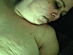 Cumming on a mature woman's face in a homemade video