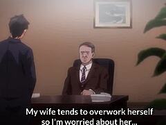 Soy una esposa infiel en un Anime Hentai que se involucra en actos sexuales con el jefe de mi esposo para su avance profesional