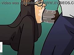 Érett apáca piszkos beszédet folytat, és élvezi a fekete farkat az anime Hentai videóban