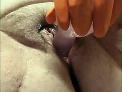 Intense closeups of mature gay man's masturbation and squirting