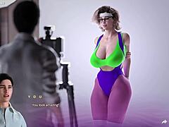 Ibu rumah tangga Amerika yang berisi dengan payudara besar dalam hentai 3D