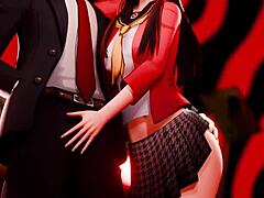 Chie and Yukiko in hot anime sex with Adachi from Persona 4