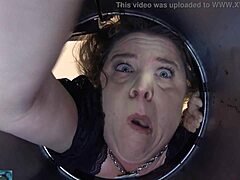 Stepmom stuck in the garbage can needs sexual intercourse to catch free