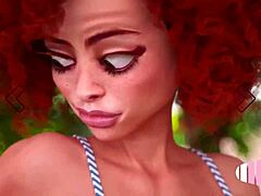 3D Futa Fantasy - vörös hajú MILF, akit egy kanos tinédzser lány feszegeti a fenekét
