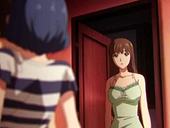 Necenzurovaná hentai animácia prsnatého milfa, ktorý je chytený