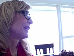 Sensual and slow lesbian sex with nina Hartley in 69 position