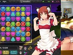 Uncensored porn game featuring Audrey Beli and Kyanna Huniepop's erotic encounter
