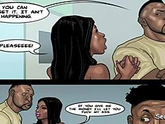 Ebony MILF, jolla on luonnolliset tissit, pettää uusia Jordans-kavereitaan naisen äänitetyssä sarjassa