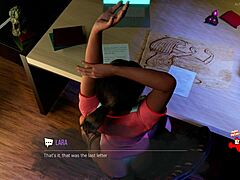 Lara Croft mit großen Brüsten reitet ein Monster in einem 3D-Pornospiel
