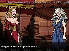 Porno traduzido ontmoet visual novel game in aflevering 5 van Game of Whores