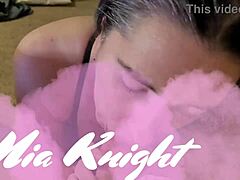 Watch Mia Knight give an amateur blowjob and cum hard