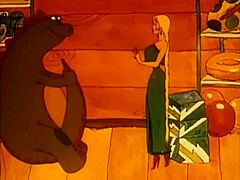 Krótka animacja kreskówki z gorącą blondynką w akcji