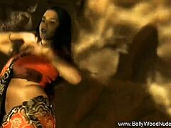 Beautiful brunette from Bollywood gives a sensual dance show