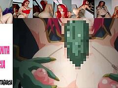 Krallığın en ateşli hentai videosunda kızıl saçlı ve anal sikişi