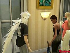 Una casalinga asiatica gode della zoppia anale e delle grandi tette nell'episodio 9 dell'anime hentai