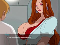 Mama vitregă cu sâni și fund mare primește facial într-un joc porno de desene animate