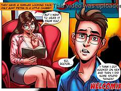 Una sexy MILF de dibujos animados es follada por un chico nerd en video HD