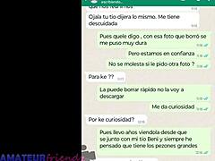 MILF latina se masturba na webcam do Whatsapp com sua meia-irmã